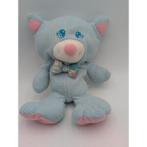 Fisher Price Cozies Thermal Weave Kitty Plush Blue 1994 Stuffed Animal Toy